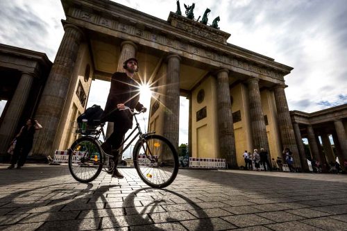 Berlin, June 2015. Brandenburg door. Berlinis the capital of Germany, and one of the 16 states of Germany. With a population of 3.5 million people, Berlin is Germany's largest city. It is the second most populous city  and the seventh most populous urban area in the European Union