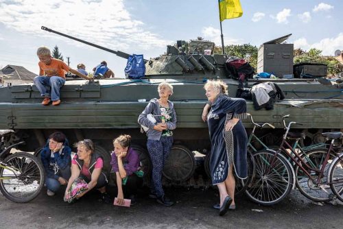 Ukraine, September 2022.The Ukrainian city of Izium (Izyum) is related  with the mass burial site discovered near by. But there are people still living there. Russia heavily bombarded the town. In  September, its forces left the area leaving behind destroyed infrastructure and a population with no food and no water and under shock.