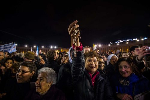 Roma, Italia.13.3.2013.Jorge Mario Bergoglio is elected Pope and is giving his first speach. 