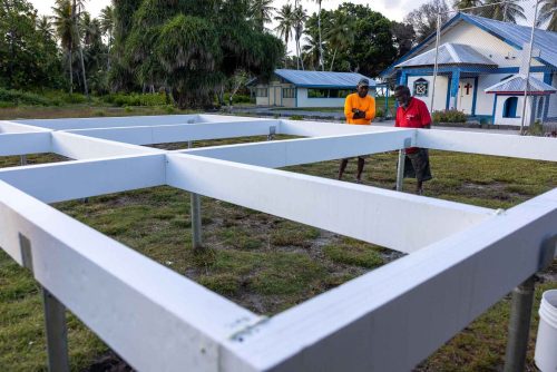 Ebadon island , Marshalls islands. July 2023, images of the tiny island of Ebadon where a community of 80 people live. Located 75 nautical miles from the capital Ebeye.