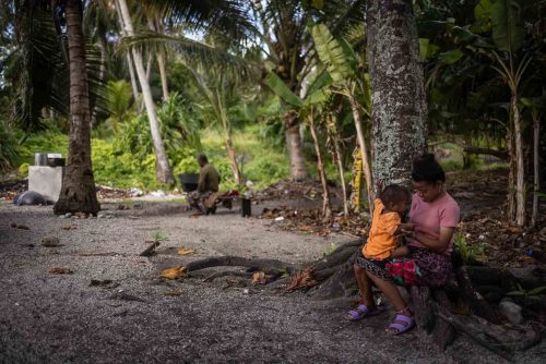 Ebadon island , Marshalls islands. July 2023, images of the tiny island of Ebadon where a community of 80 people live. Located 75 nautical miles from the capital Ebeye.