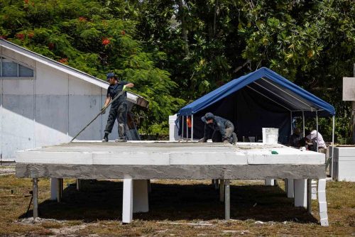 Ebadon island , Marshalls islands. July 2023, images of the tiny island of Ebadon where a community of 80 people live. Located 75 nautical miles from the capital Ebeye.