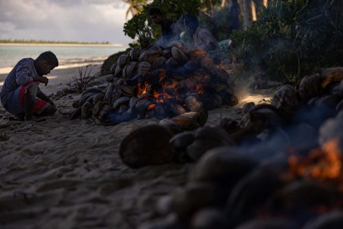 Ebadon island , Marshalls islands. July 2023, images of the tiny island of Ebadon where a community of 80 people live. Located 75 nautical miles from the capital Ebeye.
