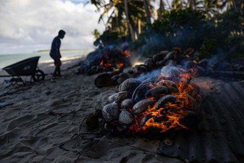 Ebadon island , Marshalls islands. July 2023, images of the tiny island of Ebadon where a community of 80 people live. Located 75 nautical miles from the capital Ebeye.