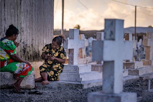 Ebeye, Marshalls Islands, July 2023 The main income for Ebeye residents is from the relatively small number of people employed on the Kwajalein military base. The money earned supports the population of around 15,000 on 80 acres (32 hectacres) of land. Over 50% of the population is estimated to be under the age of 18, and Ebeye is one of the most densely populated places in the world.