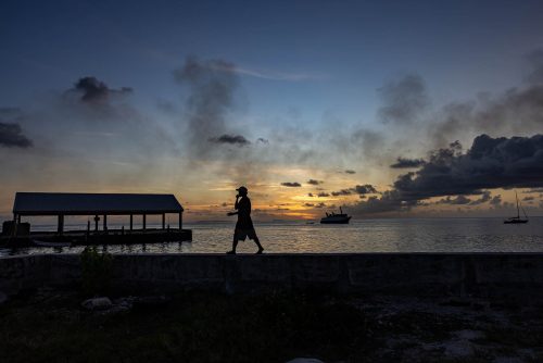Ebeye, Marshalls Islands, July 2023 The main income for Ebeye residents is from the relatively small number of people employed on the Kwajalein military base. The money earned supports the population of around 15,000 on 80 acres (32 hectacres) of land. Over 50% of the population is estimated to be under the age of 18, and Ebeye is one of the most densely populated places in the world.