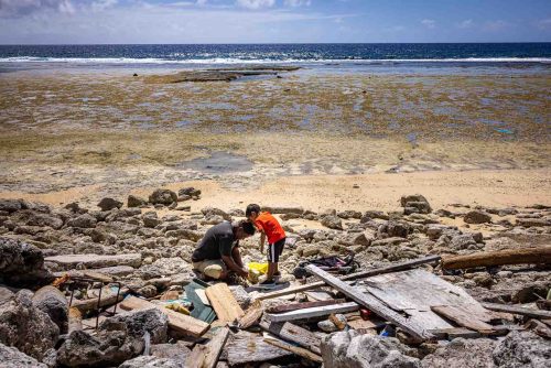 Ebeye, Marshalls Islands, July 2023 The main income for Ebeye residents is from the relatively small number of people employed on the Kwajalein military base. The money earned supports the population of around 15,000 on 80 acres (32 hectacres) of land. Over 50% of the population is estimated to be under the age of 18, and Ebeye is one of the most densely populated places in the world.