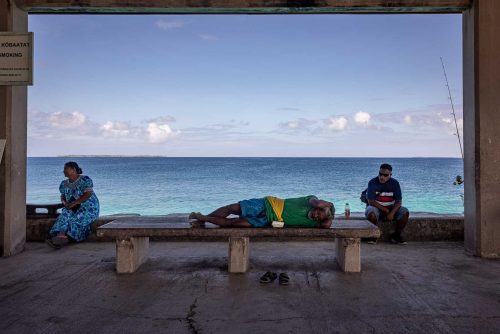 Ebeye, Marshalls Islands, July 2023 The main income for Ebeye residents is from the relatively small number of people employed on the Kwajalein military base. The money earned supports the population of around 15,000 on 80 acres (32 hectacres) of land. Over 50% of the population is estimated to be under the age of 18, and Ebeye is one of the most densely populated places in the world.
