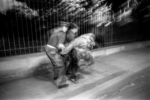 Santiago de Chile,  2003-2006: A drunk guy is arrested while he is resisting. He was drinking in the street Lorenzo Moscia/GraziaNeri